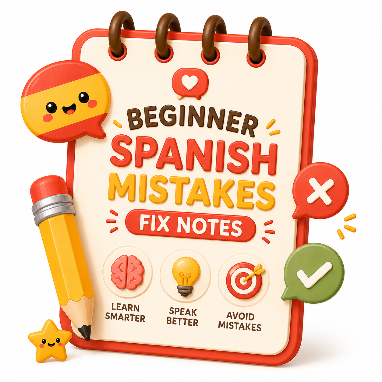 Beginner Spanish Mistakes Fix Notes