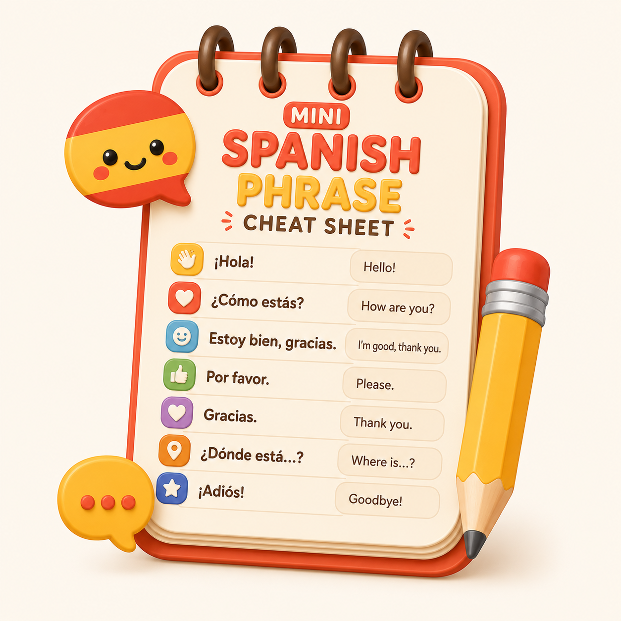 Mini Spanish Phrase Cheat Sheet