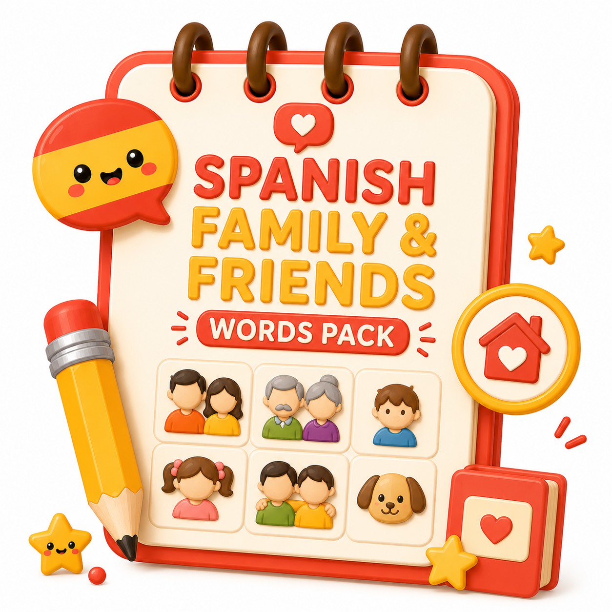 Spanish Family & Friends Words Pack